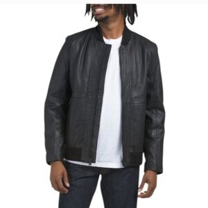 🖤🔹️ANDREW MARC🔹️Leather Macneil Bomber Black Jacket